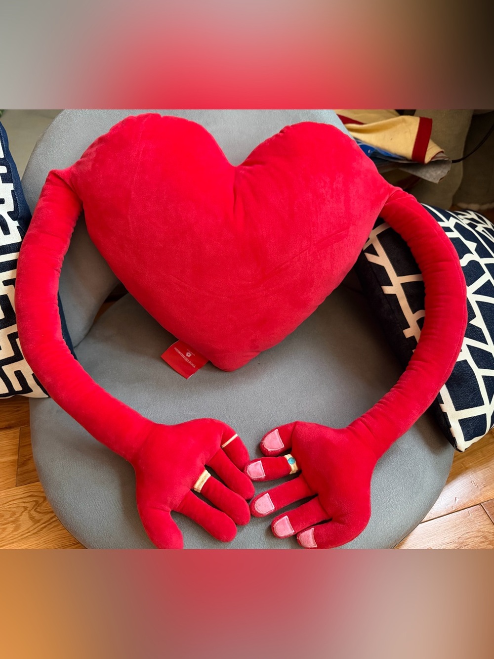 CJ HENDRY Red Heart Plush pillow weighted